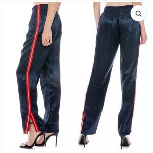 Rag & Bone Ryan Satin Track Pants in Navy